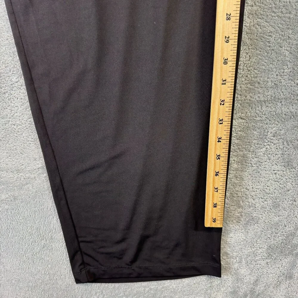 Susan Graver Pants Womens 3X Black Essentials Liquid Knit Crop Pull On Stretch